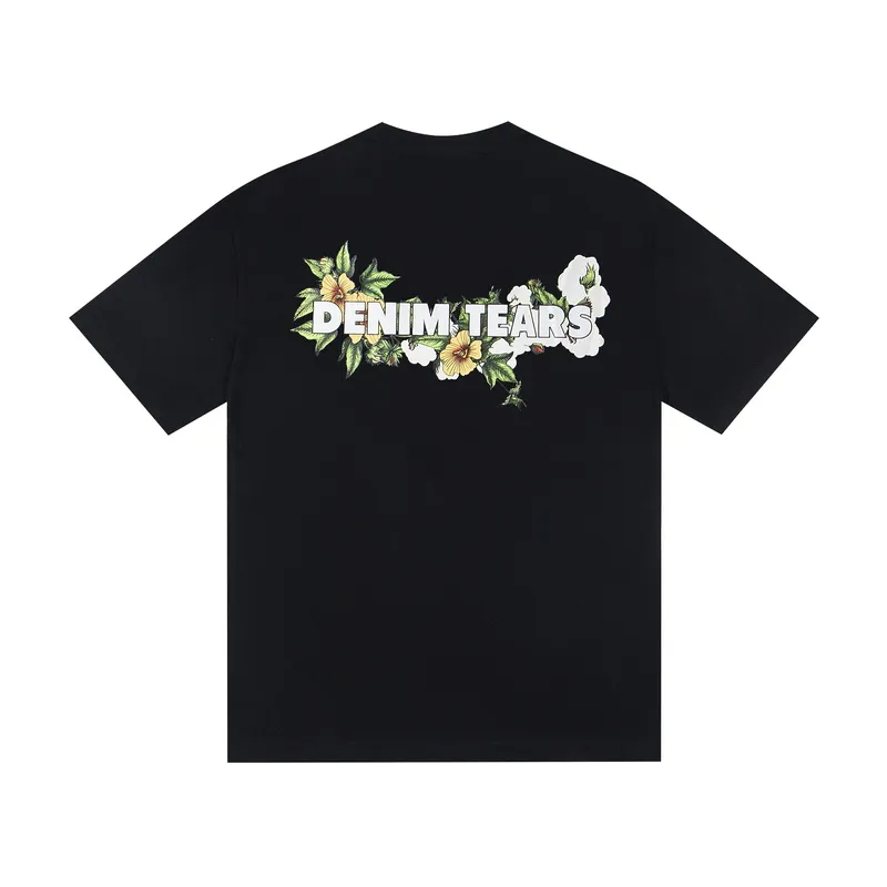 D310 #DENIM TEARS Kapok classic pure cotton loose unisex white short-sleeved T-shirt 38 p100 black, white, green, pink, blue